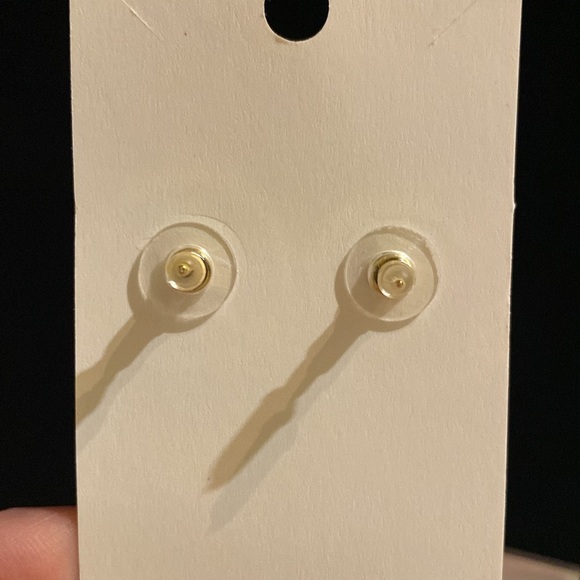 Western Cow head earrings - brown & white fur in gold setting - Picture 3 of 3